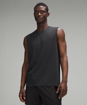 αμανικα μπλουζακια Lululemon Metal Vent Tech Sleeveless Shirt ανδρικα βαθυ γκρι μαυρα | Greece-8907354