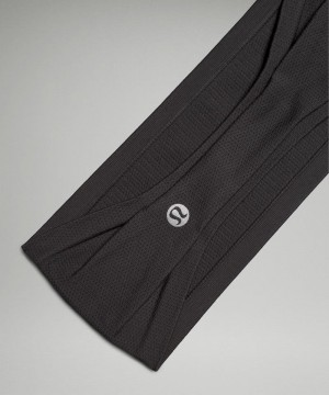 κορδελα μαλλιων Lululemon Metal Vent Tech Wide ανδρικα μαυρα βαθυ γκρι | Greece-1687905