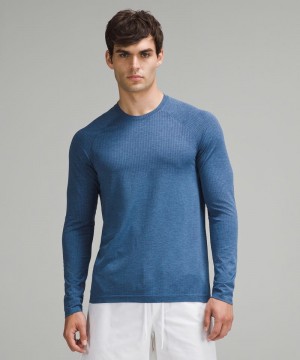 μακρυμανικα μπλουζακια Lululemon Metal Vent Tech ανδρικα μπλε | Greece-6281754