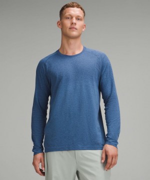 μακρυμανικα μπλουζακια Lululemon Metal Vent Tech ανδρικα μπλε | Greece-9745162