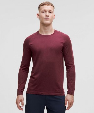 μακρυμανικα μπλουζακια Lululemon Metal Vent Tech ανδρικα σκούρο κοκκινα | Greece-9861302