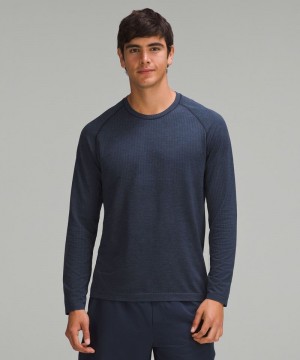 μακρυμανικα μπλουζακια Lululemon Metal Vent Tech ανδρικα μπλε σκουρο μπλε | Greece-4308721