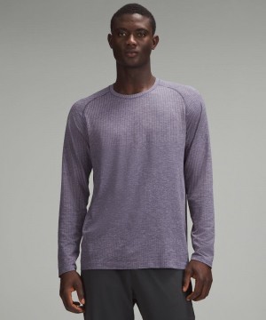 μακρυμανικα μπλουζακια Lululemon Metal Vent Tech ανδρικα μωβ βαθυ γκρι | Greece-9876053