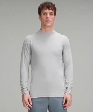 μακρυμανικα μπλουζακια Lululemon Mockneck Golf Long-Sleeve Baselayer ανδρικα ασημι | Greece-3712895