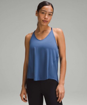αμανικα μπλουζακια Lululemon Modal-Silk Yoga γυναικεια μπλε | Greece-1945062