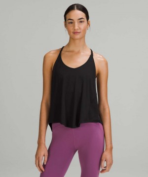 αμανικα μπλουζακια Lululemon Modal-Silk Yoga γυναικεια μαυρα | Greece-2807936