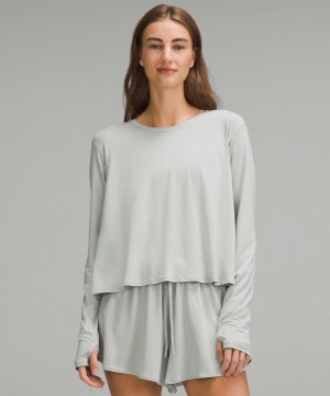 μακρυμανικα μπλουζακια Lululemon Modal Relaxed-Fit Lounge γυναικεια γκρι | Greece-4729618