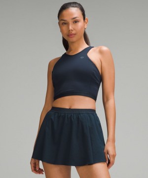 αμανικα μπλουζακια Lululemon Narrow Hem Cropped Tennis γυναικεια σκουρο μπλε | Greece-8109726