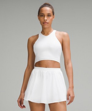 αμανικα μπλουζακια Lululemon Narrow Hem Cropped Tennis γυναικεια ασπρα | Greece-0542369