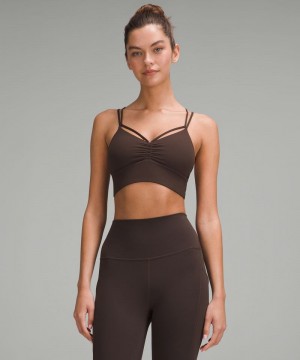 Αθλητικο Σουτιεν Lululemon Nulu Strappy V-Neck Yoga Light Support, A/B Cup γυναικεια σοκολάτα | Greece-5398160