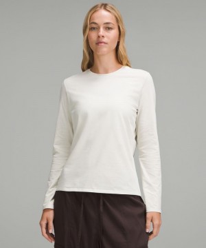 μακρυμανικα μπλουζακια Lululemon Organic Cotton Crewneck γυναικεια Μπεζ | Greece-0749321