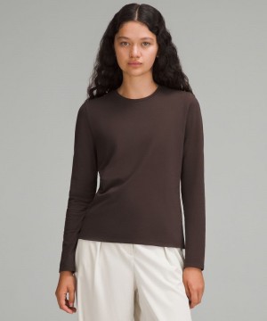 μακρυμανικα μπλουζακια Lululemon Organic Cotton Crewneck γυναικεια σοκολάτα | Greece-3097412