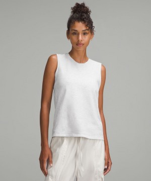 αμανικα μπλουζακια Lululemon Organic Cotton Crewneck γυναικεια ανοιχτο γκρι | Greece-3592106