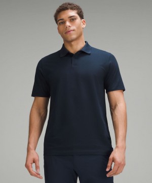 μπλουζακια πολο Lululemon Pique Classic-Fit Short-Sleeve ανδρικα σκουρο μπλε | Greece-5128496