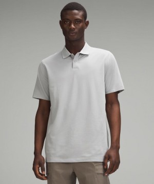μπλουζακια πολο Lululemon Pique Classic-Fit Short-Sleeve ανδρικα ασημι | Greece-9651348