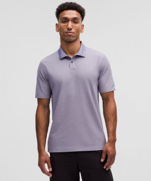 μπλουζακια πολο Lululemon Pique Classic-Fit Short-Sleeve ανδρικα βαθυ γκρι ασπρα | Greece-7539204