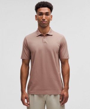μπλουζακια πολο Lululemon Pique Classic-Fit Short-Sleeve ανδρικα ροζ | Greece-6479125