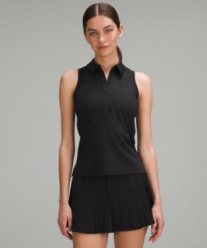 μπλουζακια πολο Lululemon Quick Dry Sleeveless Straight Hem γυναικεια μαυρα | Greece-6593027