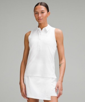 μπλουζακια πολο Lululemon Quick Dry Sleeveless Straight Hem γυναικεια ασπρα | Greece-1560872