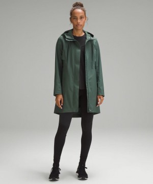 Μπουφάν Βροχής Lululemon Rain Rebel γυναικεια σκούρο πρασινο | Greece-1628430