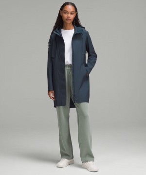 Μπουφάν Βροχής Lululemon Rain Rebel γυναικεια σκουρο μπλε | Greece-7632149