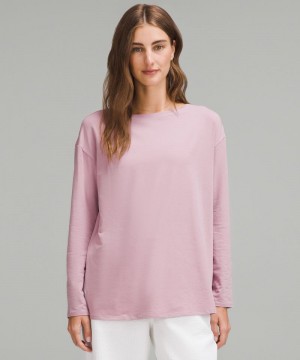 μακρυμανικα μπλουζακια Lululemon Relaxed-Fit Boatneck γυναικεια ροζ ροζ | Greece-1732950