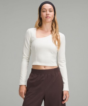 μακρυμανικα μπλουζακια Lululemon Ribbed Softstreme Asymmetrical γυναικεια Μπεζ | Greece-4953180