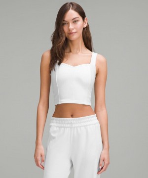 αμανικα μπλουζακια Lululemon Ribbed Softstreme Sweetheart γυναικεια ασπρα | Greece-9380746