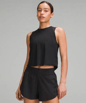 αμανικα μπλουζακια Lululemon Sculpt Cropped γυναικεια μαυρα | Greece-8694237