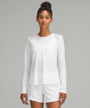 μακρυμανικα μπλουζακια Lululemon Sculpt γυναικεια ασπρα | Greece-2375691