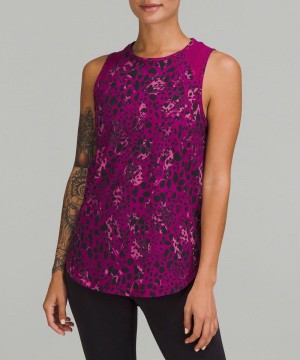 αμανικα μπλουζακια Lululemon Sculpt γυναικεια καμουφλάζ μωβ Πολύχρωμο μωβ | Greece-1852479