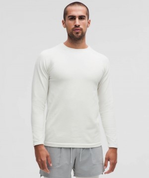 μακρυμανικα μπλουζακια Lululemon Seamless Base Layer ανδρικα ασπρα | Greece-2970548