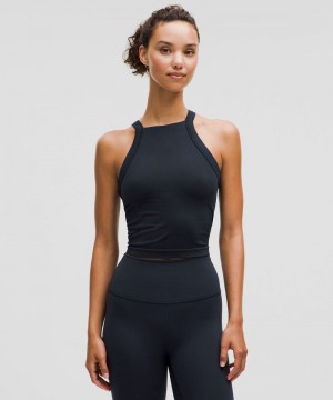 αμανικα μπλουζακια Lululemon Seamless Training Strappy Racerback γυναικεια σκουρο μπλε | Greece-3405169
