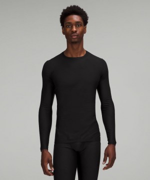 μακρυμανικα μπλουζακια Lululemon SenseKnit Running ανδρικα μαυρα | Greece-8716945
