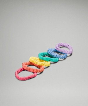 Αξεσουαρ Μαλλιων Lululemon Skinny Scrunchies γυναικεια ροζ κοραλι κίτρινα τυρκουάζ μπλε μωβ | Greece-3297650