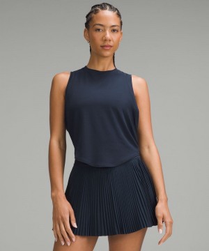 αμανικα μπλουζακια Lululemon Soft-Knit Crewneck Cropped γυναικεια σκουρο μπλε | Greece-7524016