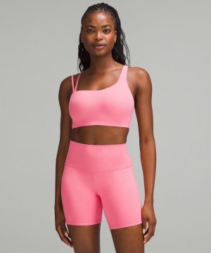 Αθλητικο Σουτιεν Lululemon Soft Foam Cup Asymmetrical Light Support, D/DD Cup γυναικεια ροζ | Greece-9342760