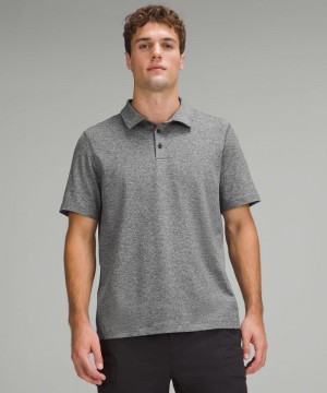 μπλουζακια πολο Lululemon Soft Jersey Short-Sleeve ανδρικα μαυρα ασημι | Greece-5627390