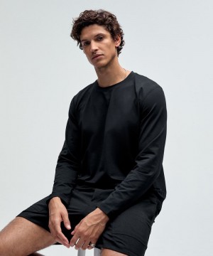 μακρυμανικα μπλουζακια Lululemon Soft Jersey ανδρικα μαυρα | Greece-3894075