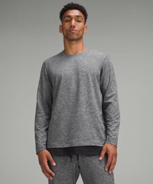 μακρυμανικα μπλουζακια Lululemon Soft Jersey ανδρικα μαυρα ασημι | Greece-1604958
