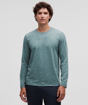 μακρυμανικα μπλουζακια Lululemon Soft Jersey ανδρικα τυρκουάζ γκρι | Greece-4672910