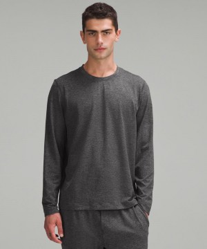 μακρυμανικα μπλουζακια Lululemon Soft Jersey ανδρικα μαυρα βαθυ γκρι | Greece-8693210