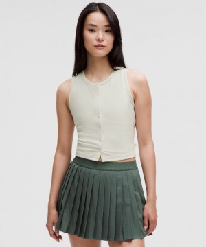 αμανικα μπλουζακια Lululemon Soft Ribbed Button-Front γυναικεια Μπεζ | Greece-5719230
