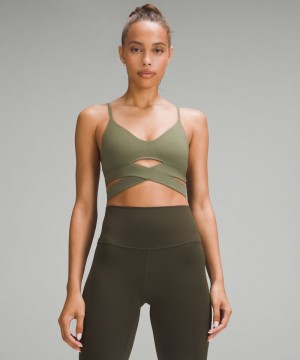 Αθλητικο Σουτιεν Lululemon Still Now Light Support, A/B Cup γυναικεια πρασινο | Greece-6874291