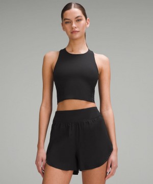 αμανικα μπλουζακια Lululemon Swift Speed Cropped γυναικεια μαυρα | Greece-6214937
