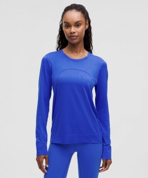 μακρυμανικα μπλουζακια Lululemon Swiftly Relaxed γυναικεια μπλε μπλε | Greece-1649537