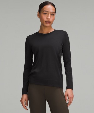 μακρυμανικα μπλουζακια Lululemon Swiftly Relaxed γυναικεια μαυρα μαυρα | Greece-2635940