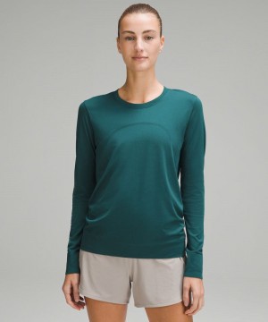 μακρυμανικα μπλουζακια Lululemon Swiftly Relaxed γυναικεια τυρκουάζ τυρκουάζ | Greece-3794150