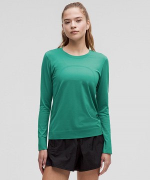μακρυμανικα μπλουζακια Lululemon Swiftly Relaxed γυναικεια τυρκουάζ μπλε τυρκουάζ μπλε | Greece-4189607