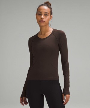 μακρυμανικα μπλουζακια Lululemon Swiftly Tech 2.0 γυναικεια σοκολάτα | Greece-2749085